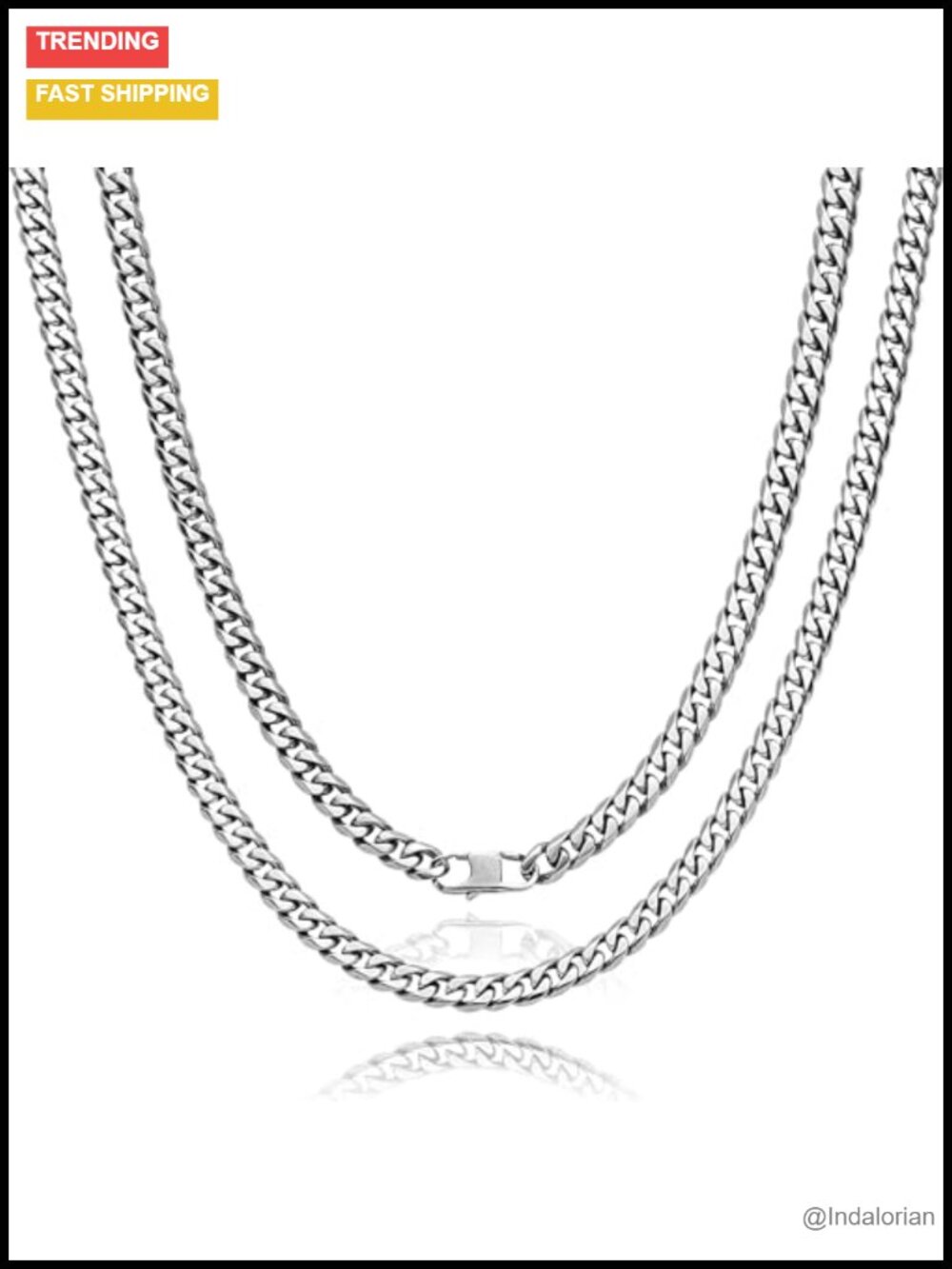 7mm Pure Titanium Cuban Link Chain Necklace for Men Women Diamond Cut Solid